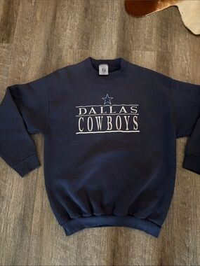 Vintage Navy Crewneck with White Dallas Cowboys Text